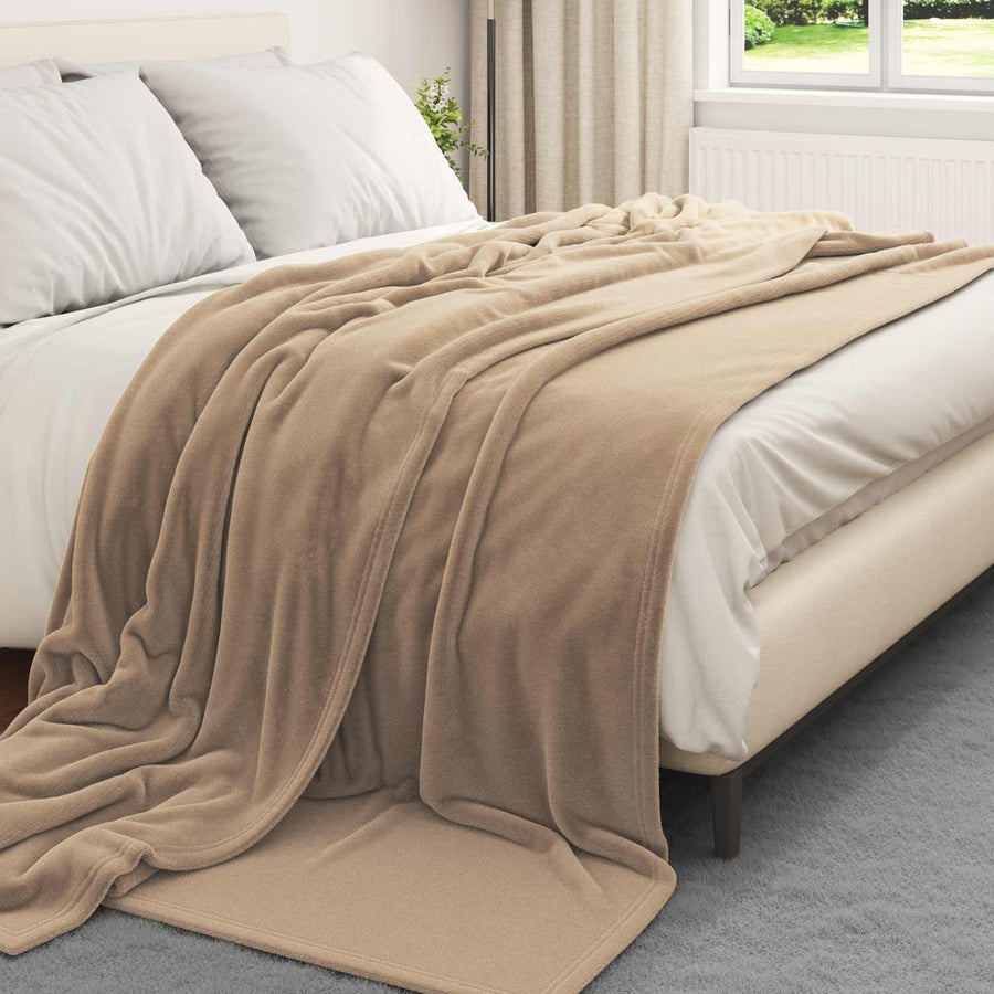Kleden 6 stuks Kameel 240 x 270 cm Fleece