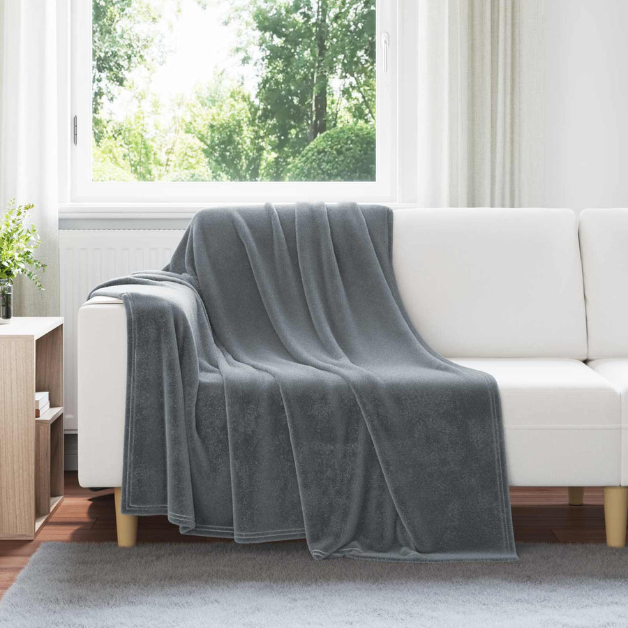 Kleden 6 stuks Donkergrijs 150 x 200 cm Fleece