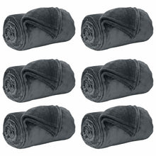 Kleden 6 stuks Donkergrijs 150 x 200 cm Fleece
