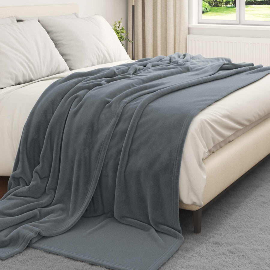 Kleden 6 stuks Donkergrijs 220 x 240 cm Fleece