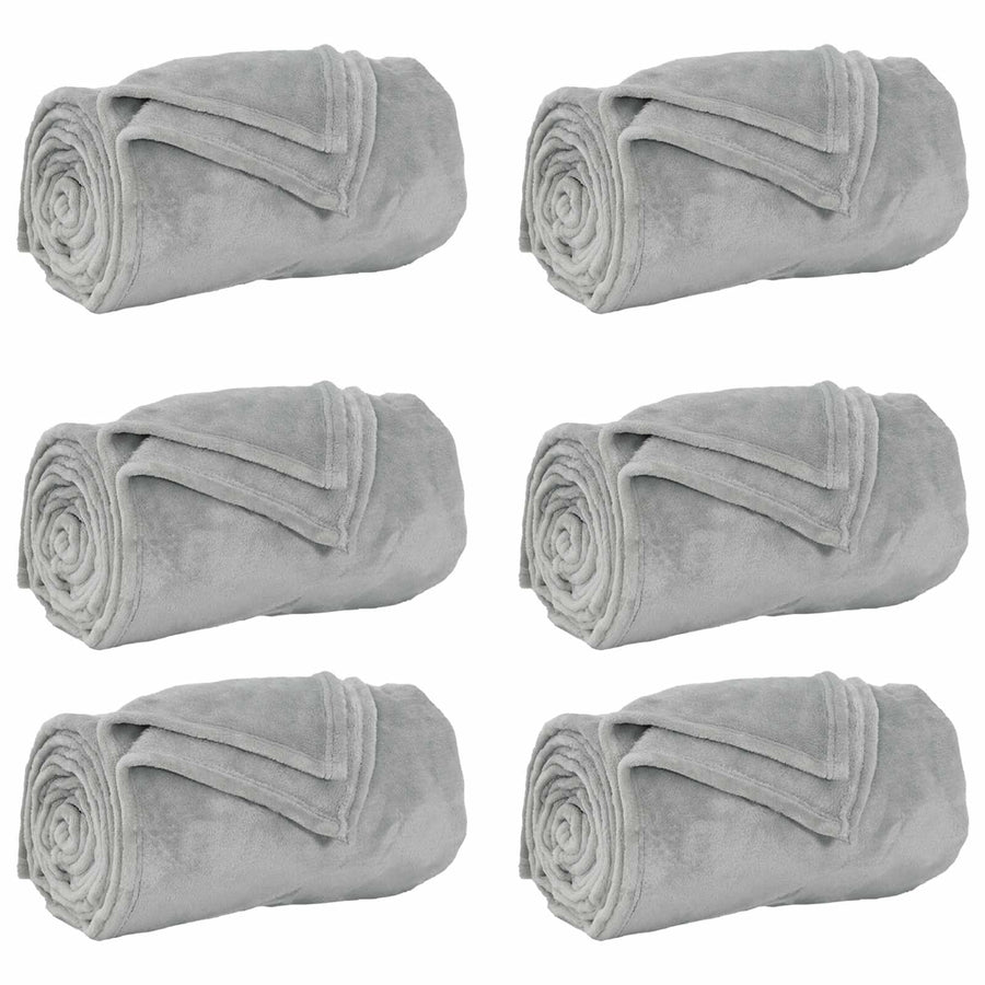Kleden 6 stuks Grijs 150 x 200 cm Fleece