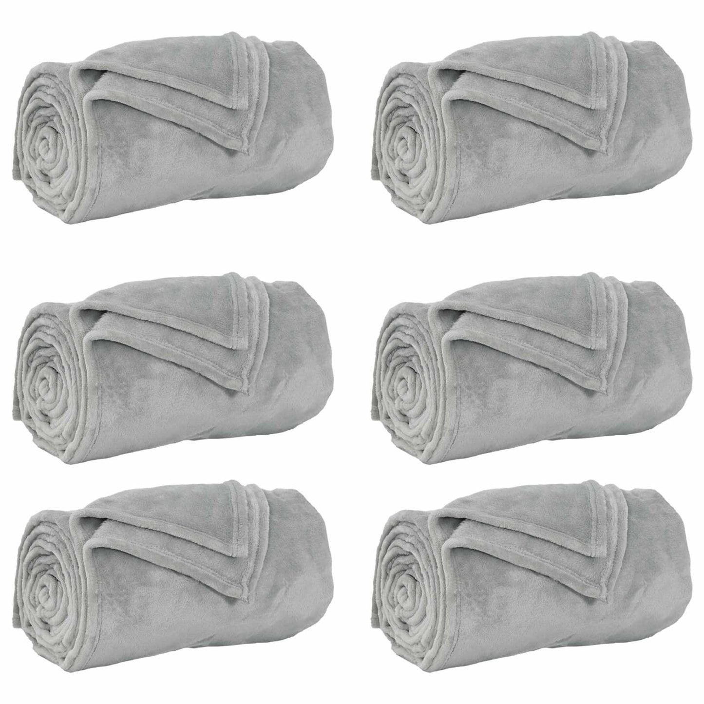 Kleden 6 stuks Grijs 220 x 240 cm Fleece
