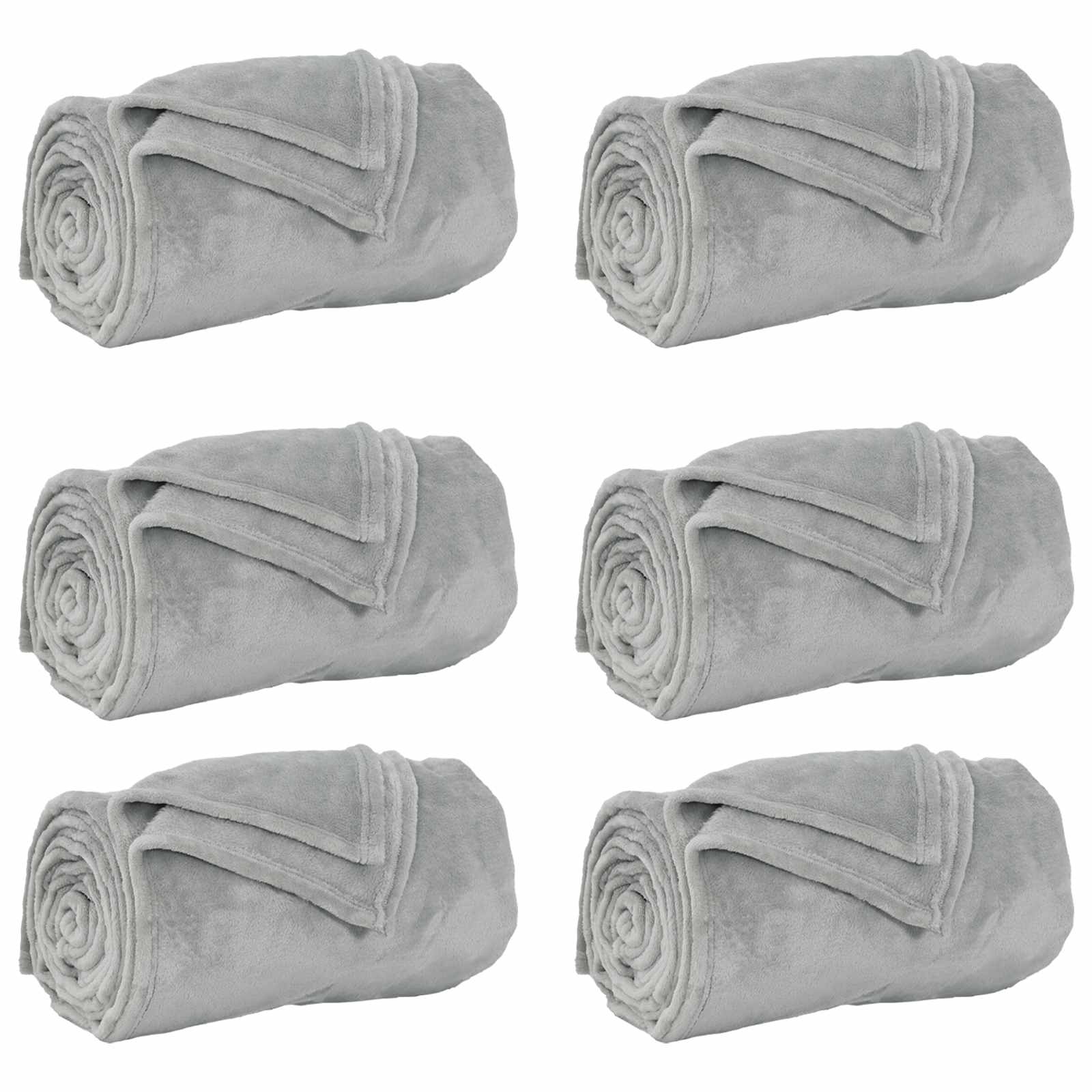 Kleden 6 stuks Grijs 220 x 240 cm Fleece