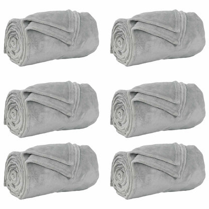 Kleden 6 stuks Grijs 220 x 240 cm Fleece