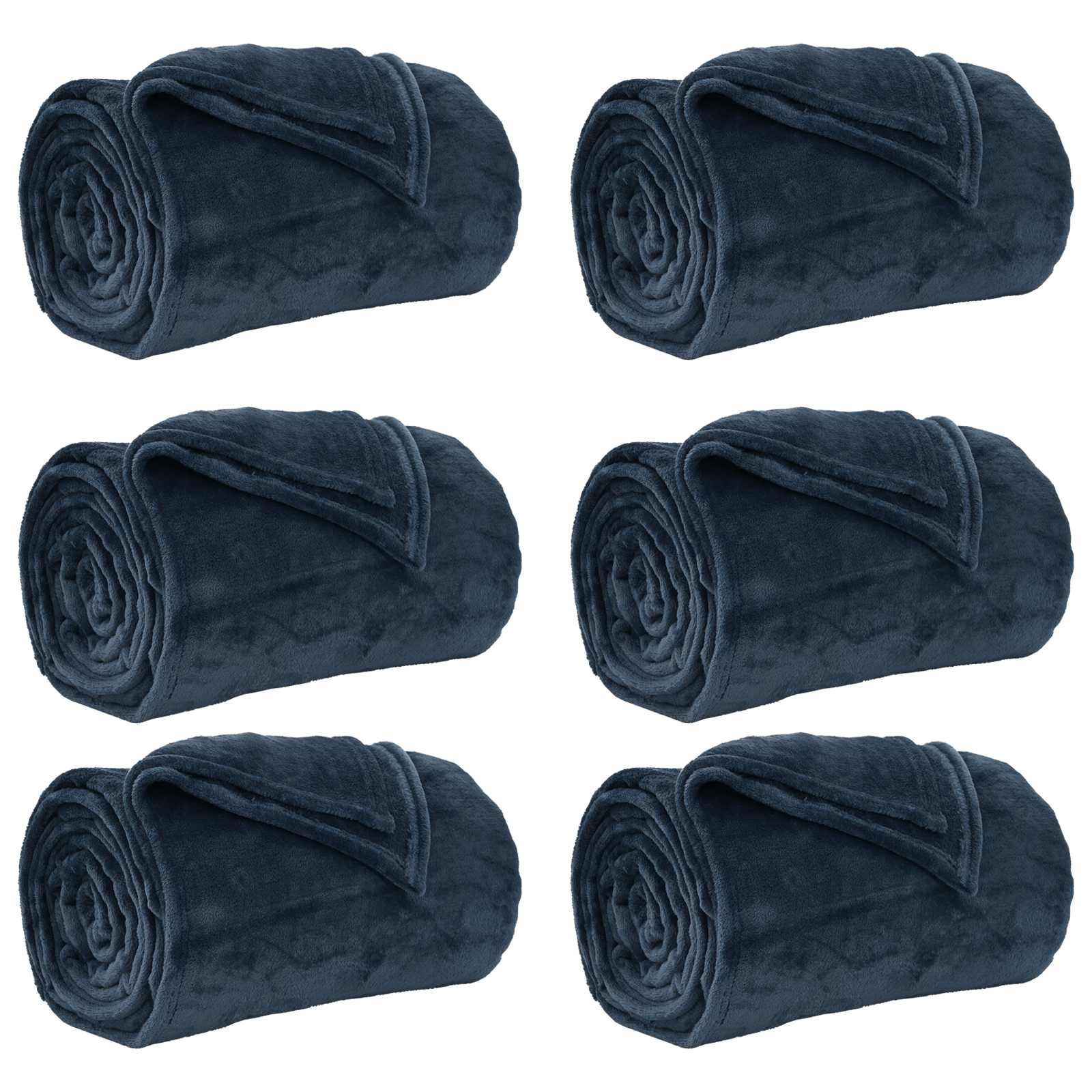 Kleden 6 stuks Marineblauw 130 x 150 cm Fleece