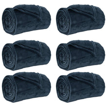 Kleden 6 stuks Marineblauw 130 x 150 cm Fleece