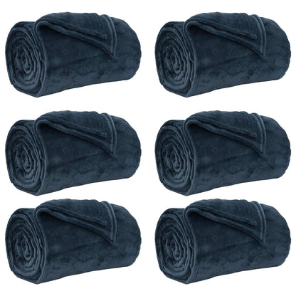 Kleden 6 stuks Marineblauw 130 x 150 cm Fleece