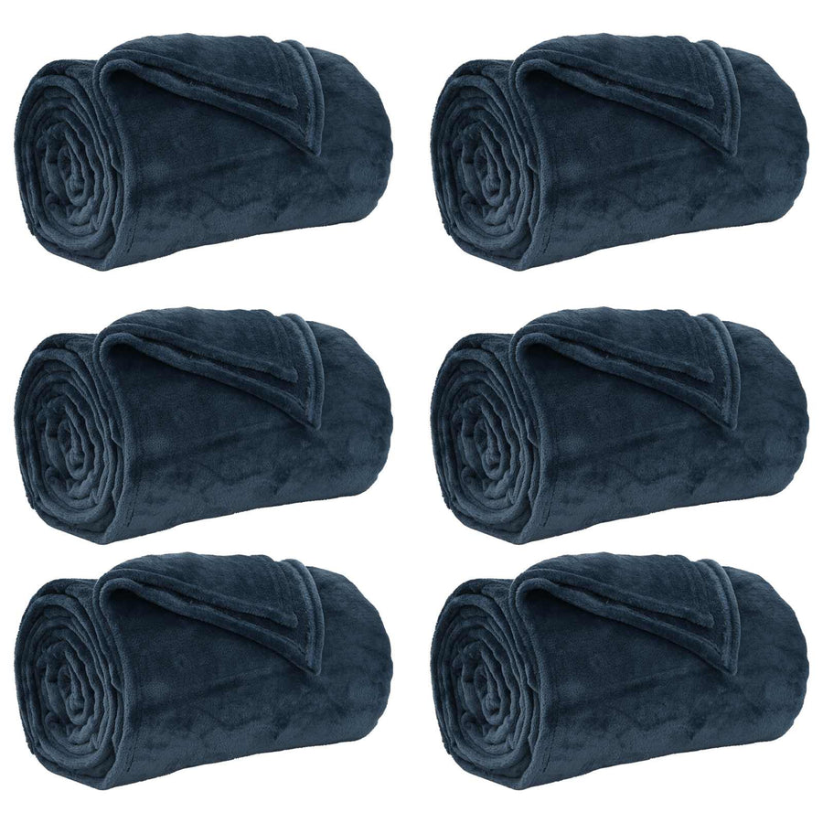 Kleden 6 stuks Marineblauw 220 x 240 cm Fleece