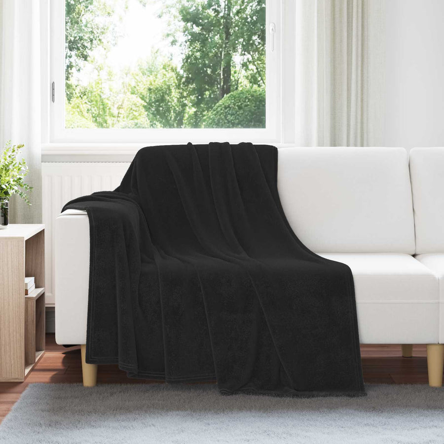 Kleden 6 stuks Zwart 150 x 200 cm Fleece