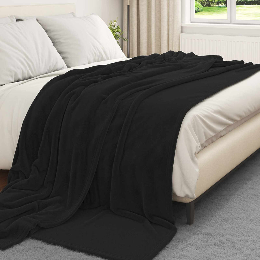 Kleden 6 stuks Zwart 220 x 240 cm Fleece