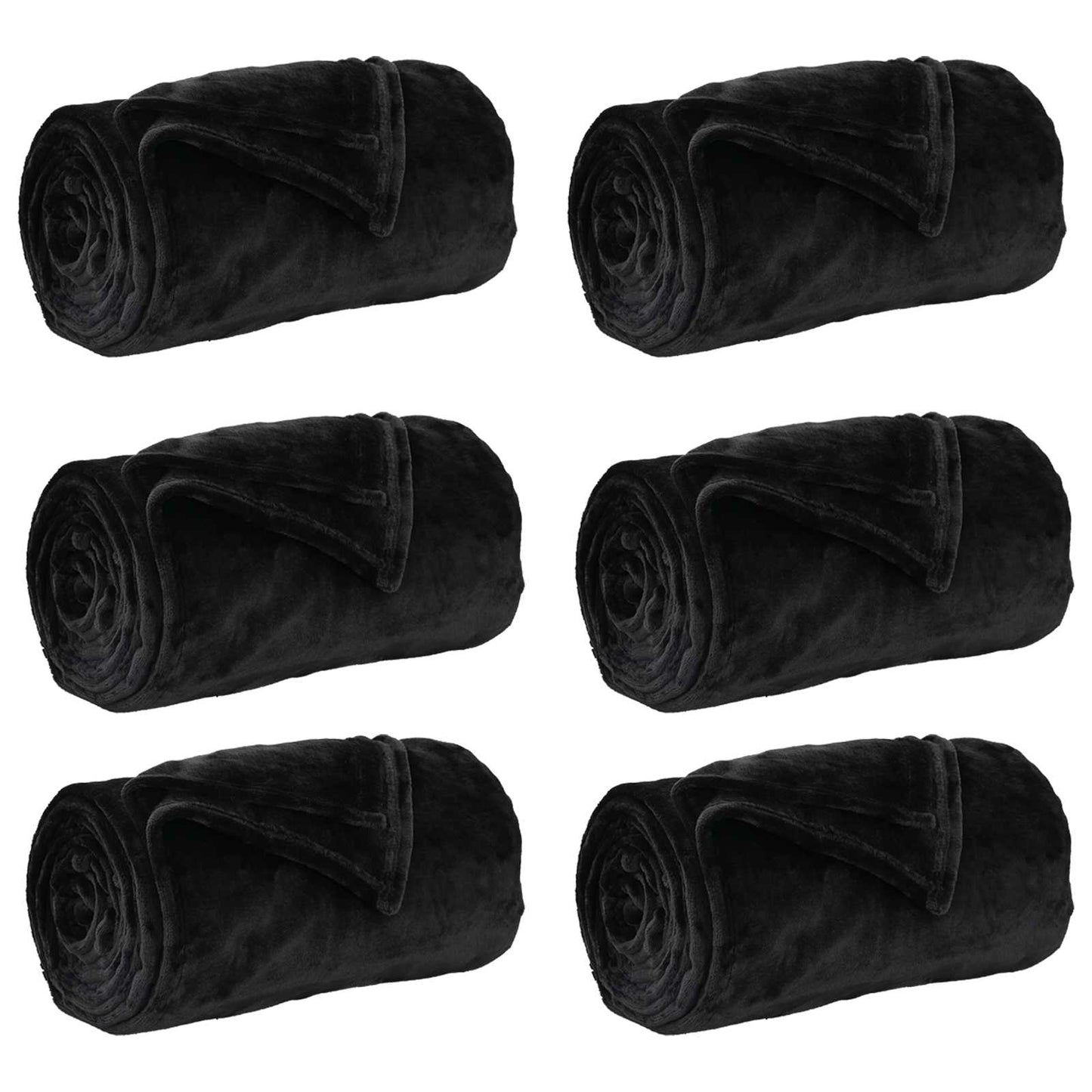 Kleden 6 stuks Zwart 240 x 270 cm Fleece
