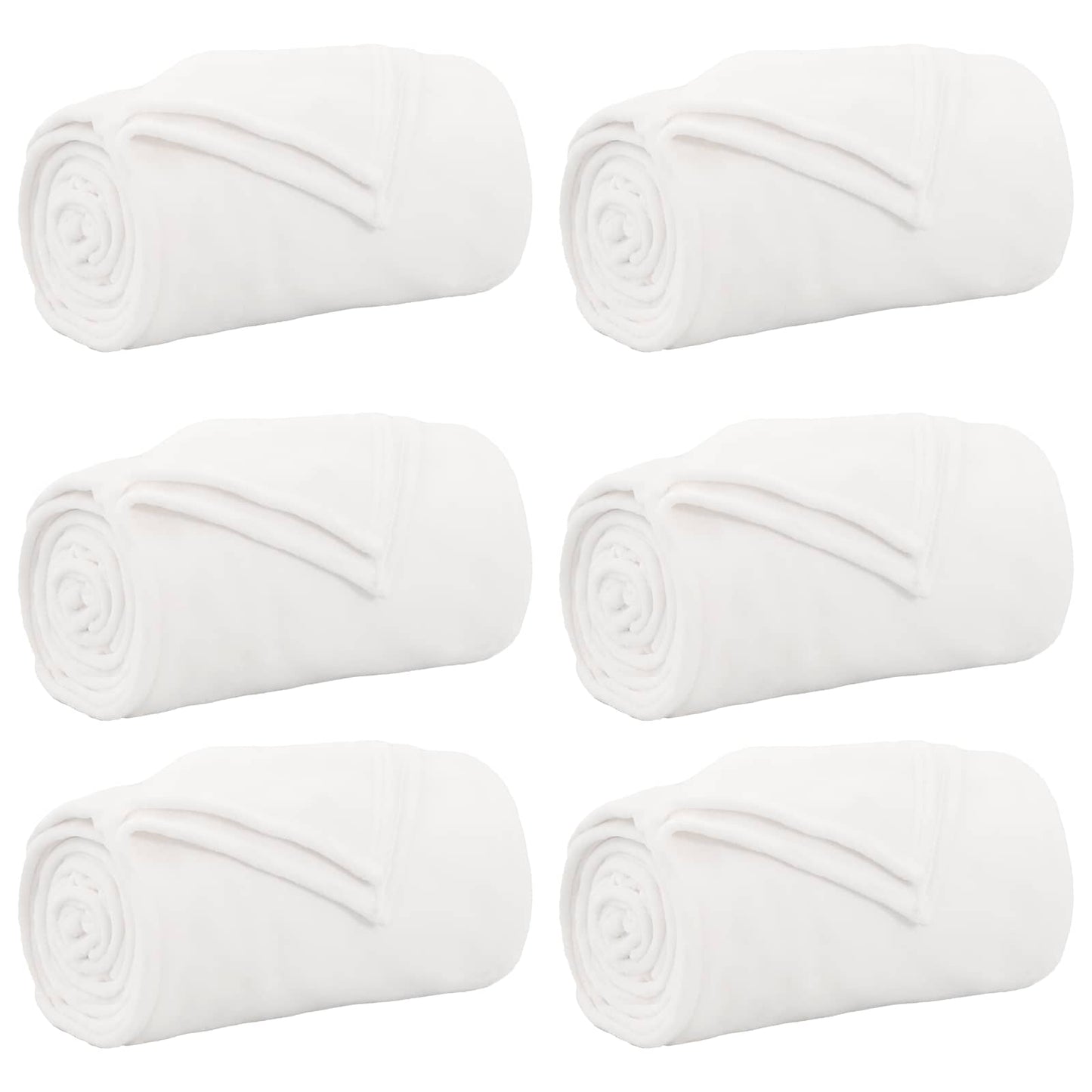 Kleden 6 stuks Wit 130 x 150 cm Fleece