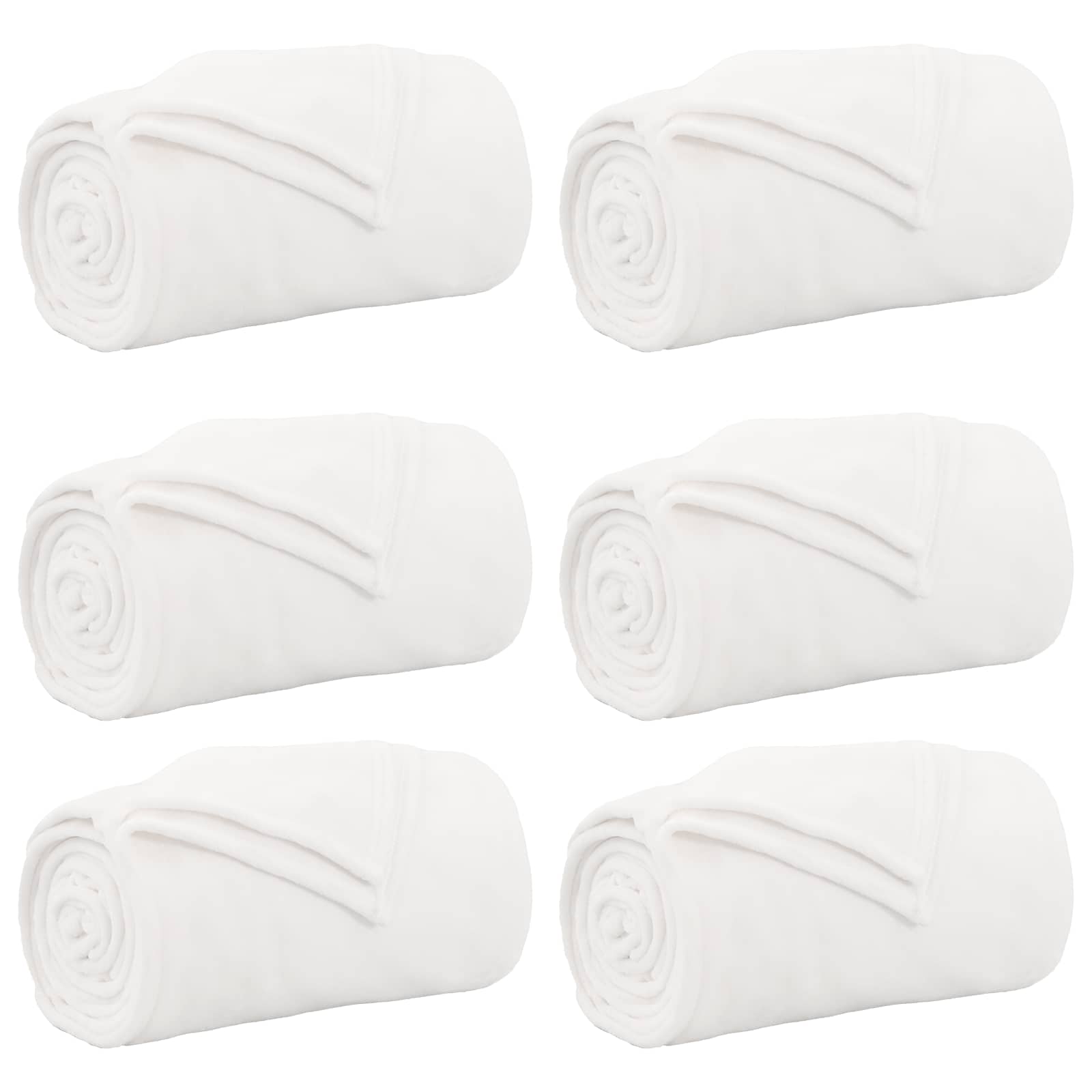 Kleden 6 stuks Wit 130 x 150 cm Fleece