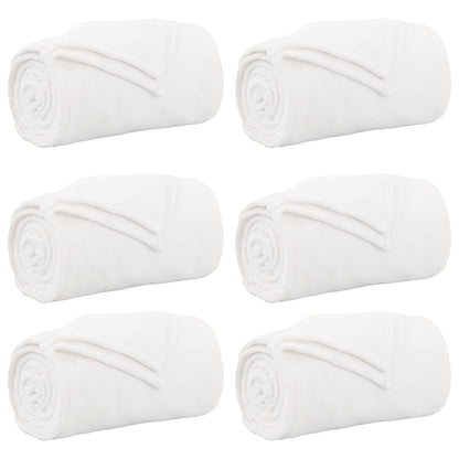 Kleden 6 stuks Wit 130 x 150 cm Fleece