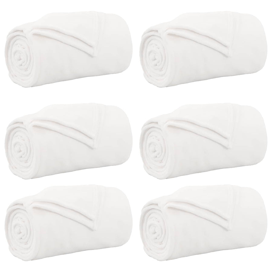 Kleden 6 stuks Wit 130 x 150 cm Fleece