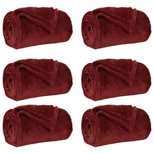 Kleden 6 stuks Bordeaux Rood 150 x 200 cm Fleece