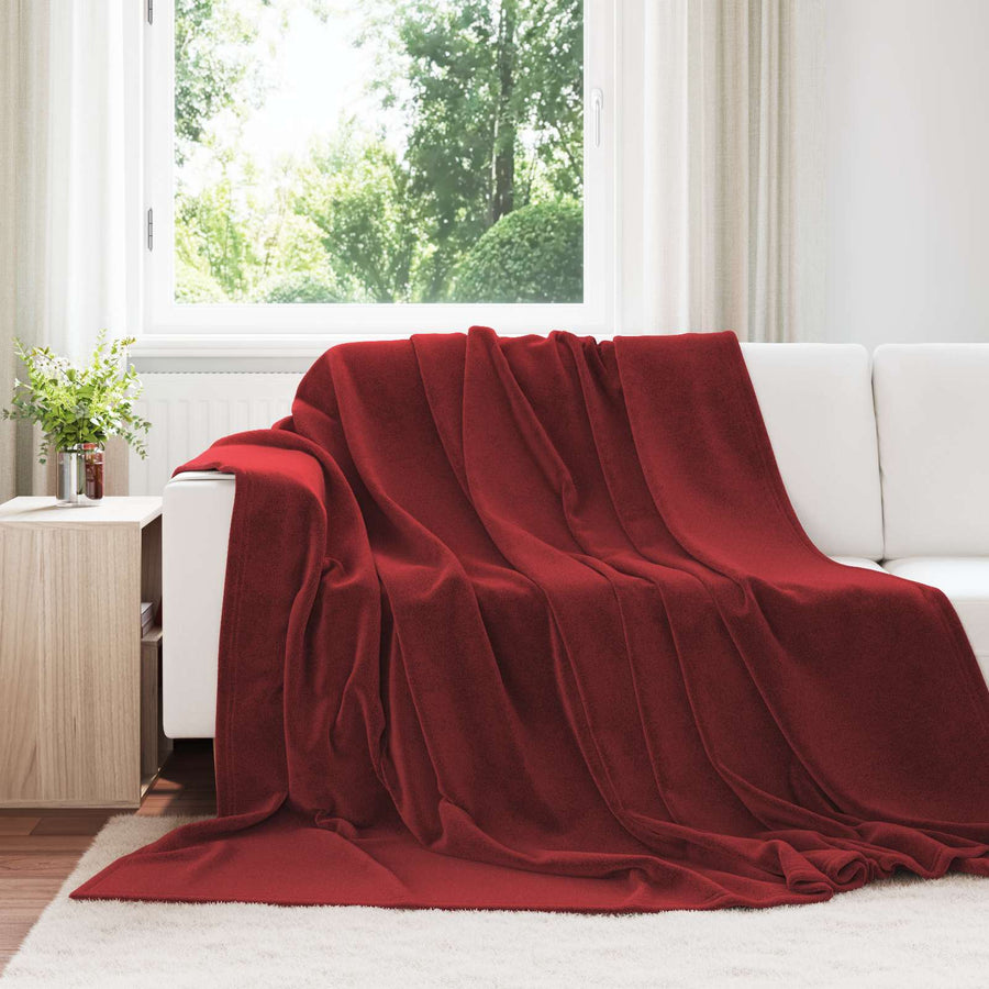 Kleden 6 stuks Bordeaux Rood 220 x 240 cm Fleece