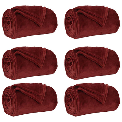 Kleden 6 stuks Bordeaux Rood 240 x 270 cm Fleece