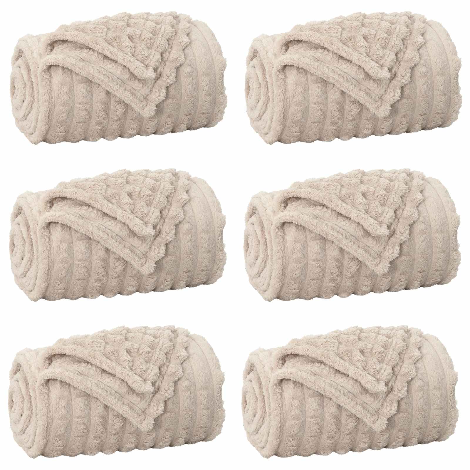 Kleden 6 stuks Beige 150 x 130 cm Fleece