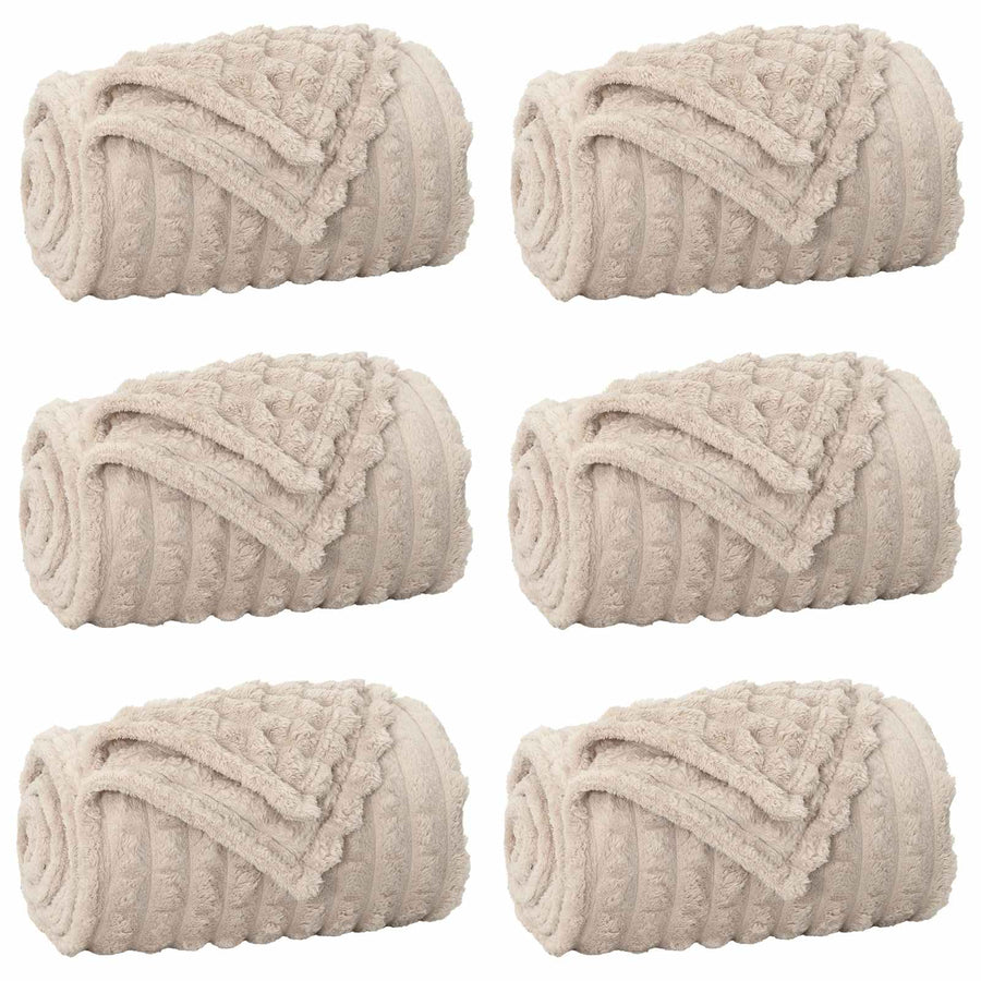 Kleden 6 stuks Beige 150 x 130 cm Fleece
