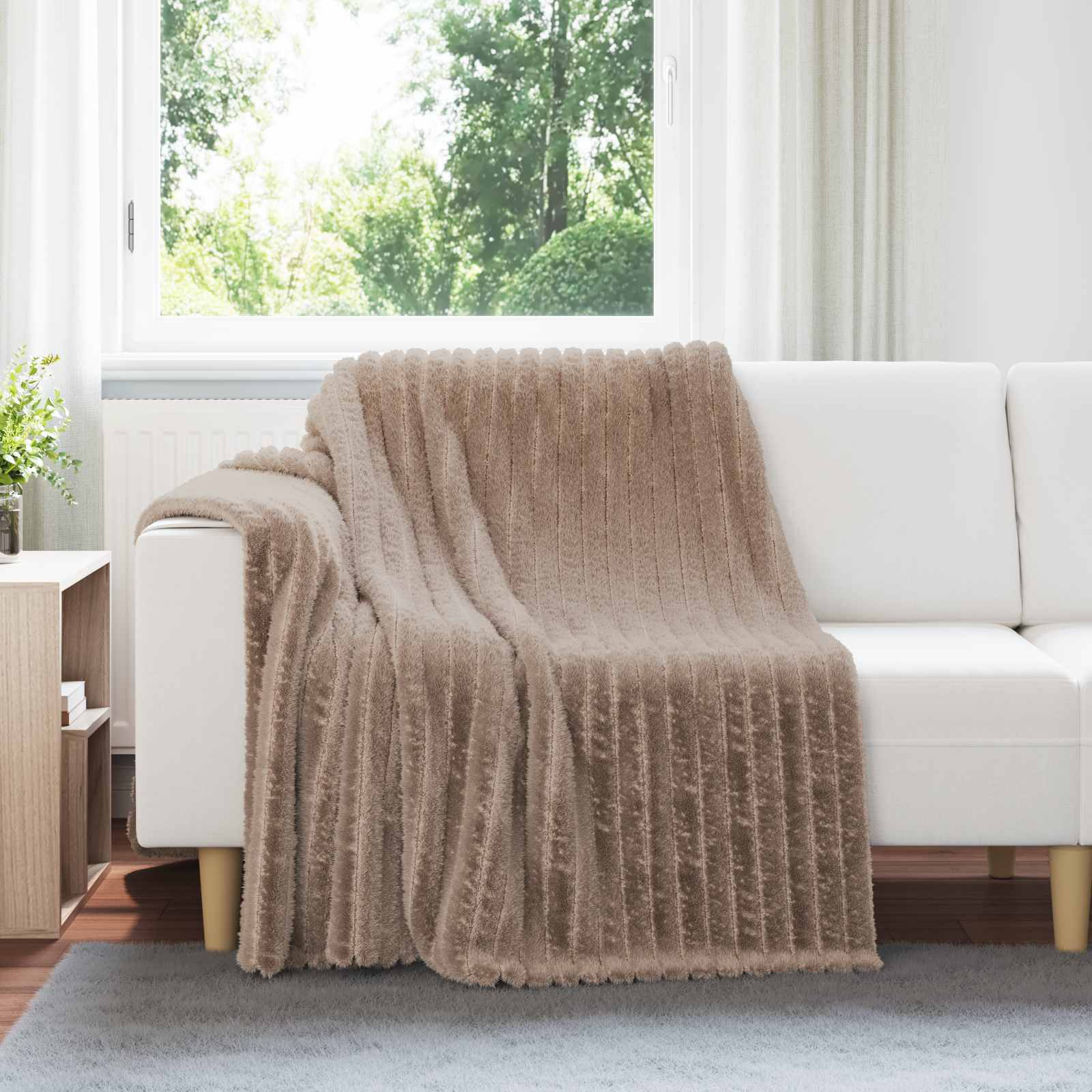 Kleden 6 stuks Kameel 200 x 150 cm Fleece