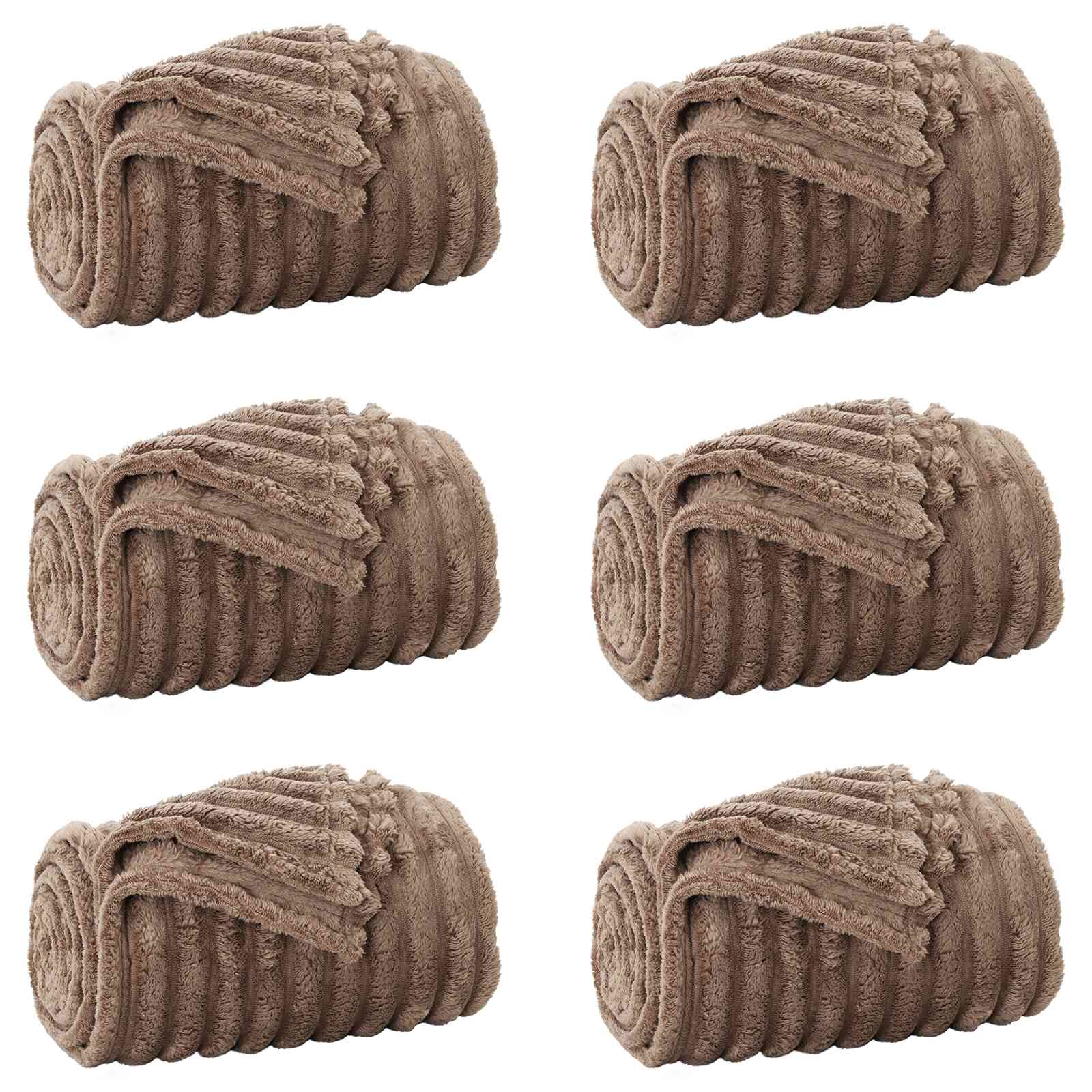 Kleden 6 stuks Kameel 200 x 150 cm Fleece
