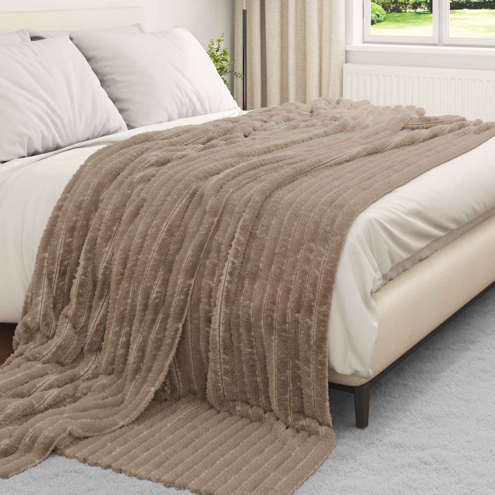 Kleden 6 stuks Kameel 240 x 220 cm Fleece