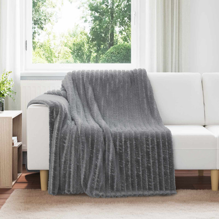 Kleden 6 stuks Donkergrijs 200 x 150 cm Fleece