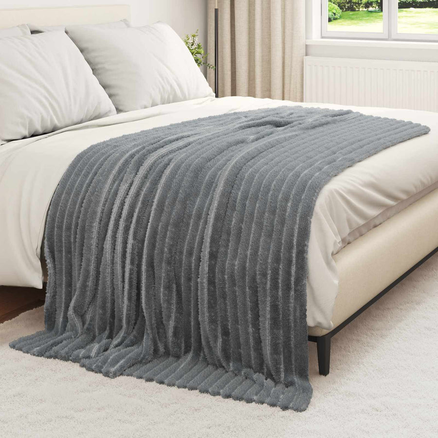 Kleden 6 stuks Donkergrijs 200 x 150 cm Fleece