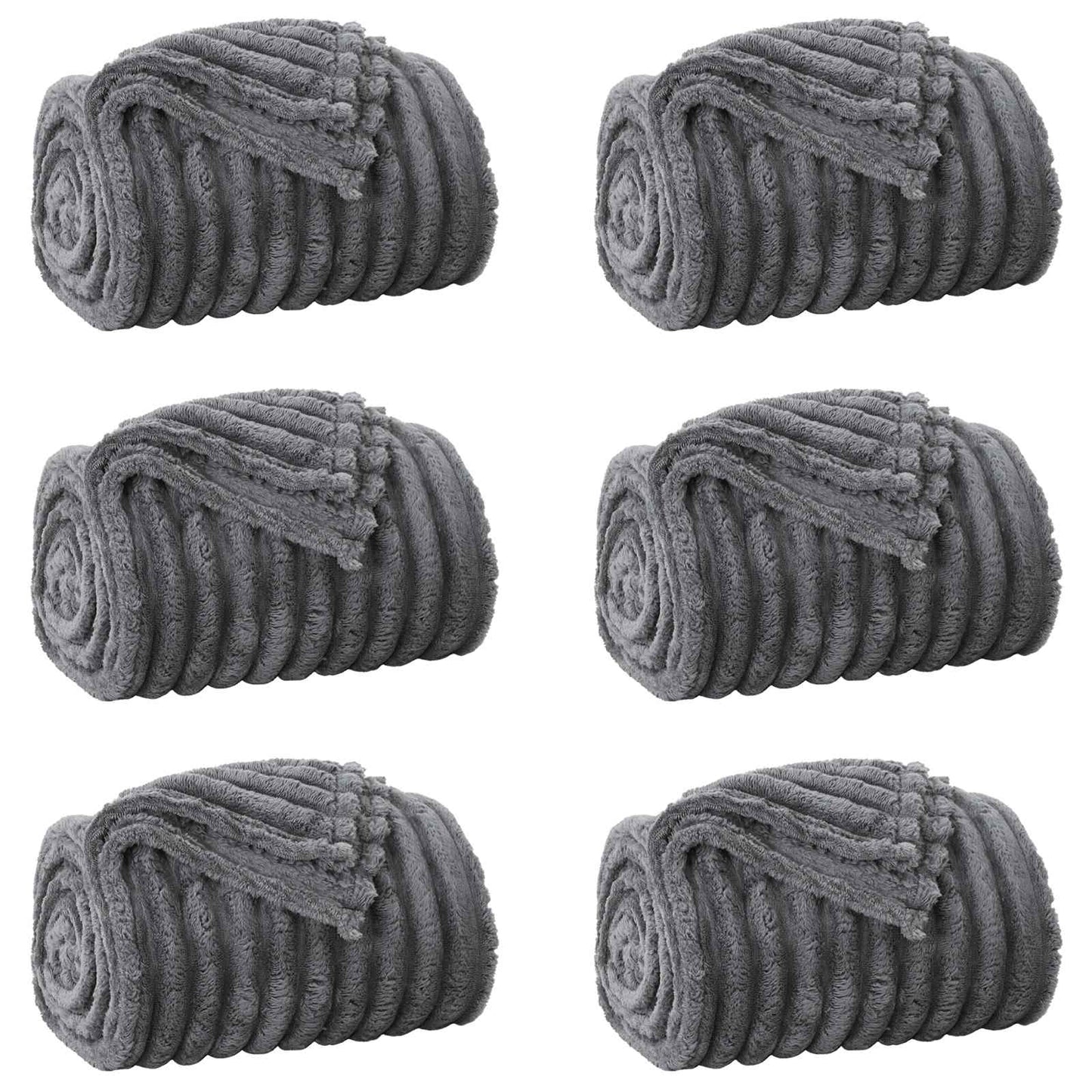 Kleden 6 stuks Donkergrijs 240 x 220 cm Fleece