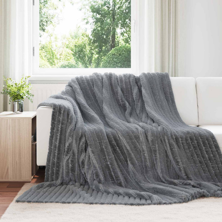 Kleden 6 stuks Donkergrijs 270 x 240 cm Fleece