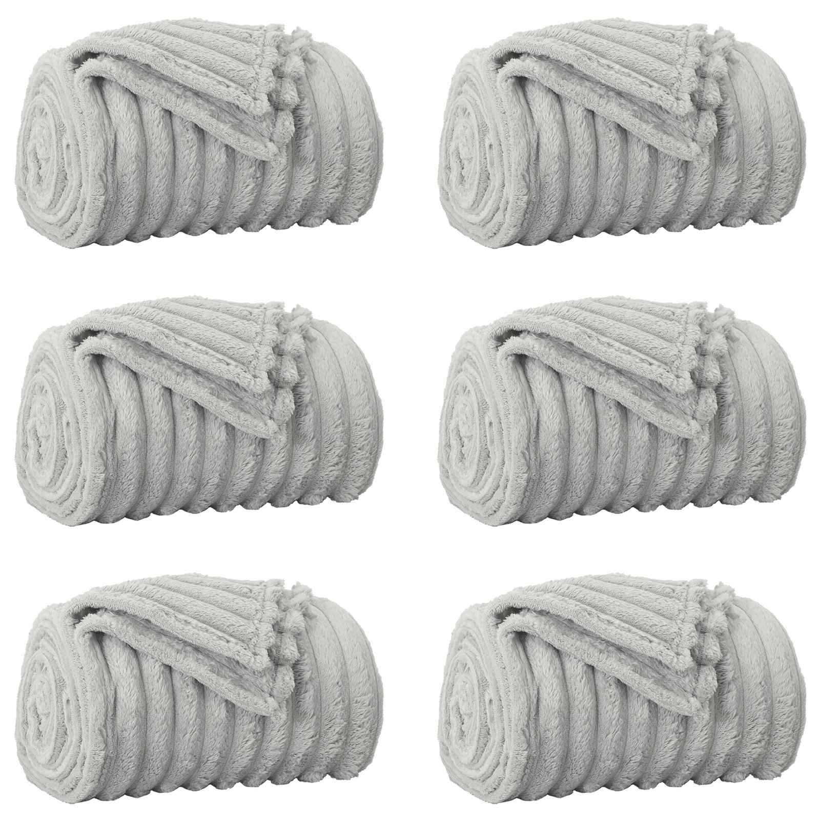 Kleden 6 stuks Grijs 200 x 150 cm Fleece
