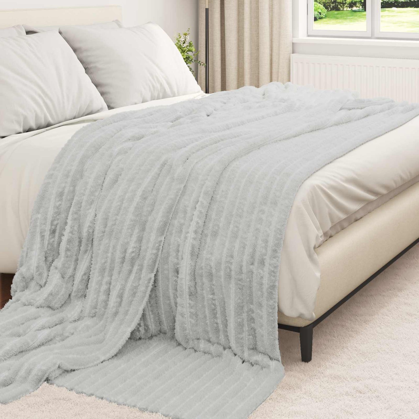 Kleden 6 stuks Grijs 240 x 220 cm Fleece