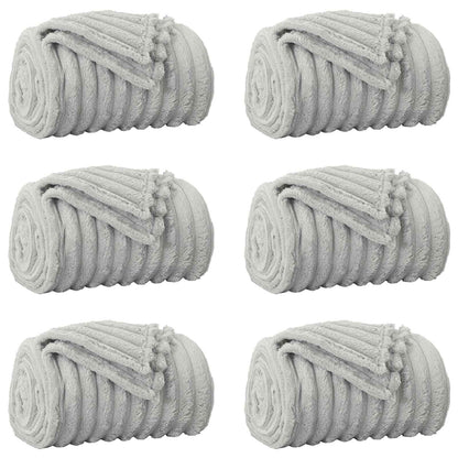 Kleden 6 stuks Grijs 240 x 220 cm Fleece