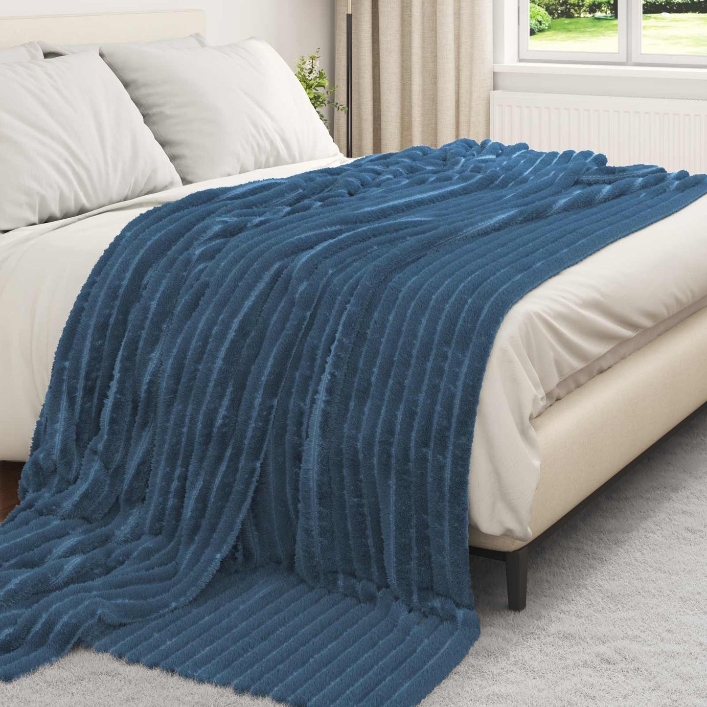 Kleden 6 stuks Marineblauw 240 x 220 cm Fleece