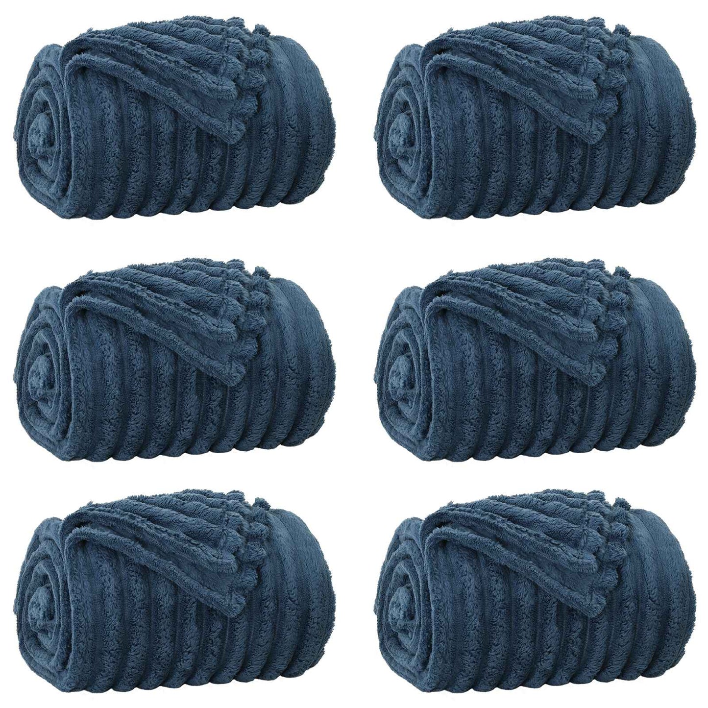 Kleden 6 stuks Marineblauw 240 x 220 cm Fleece