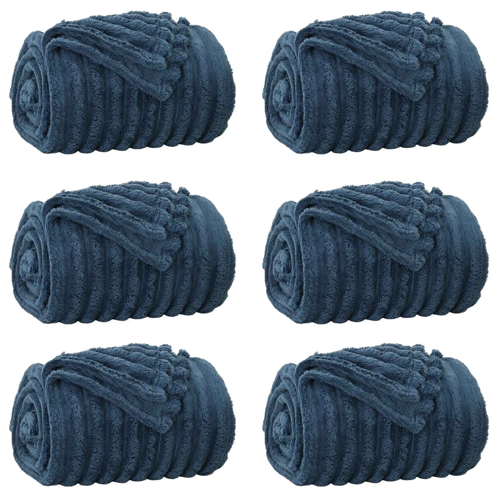 Kleden 6 stuks Marineblauw 240 x 220 cm Fleece