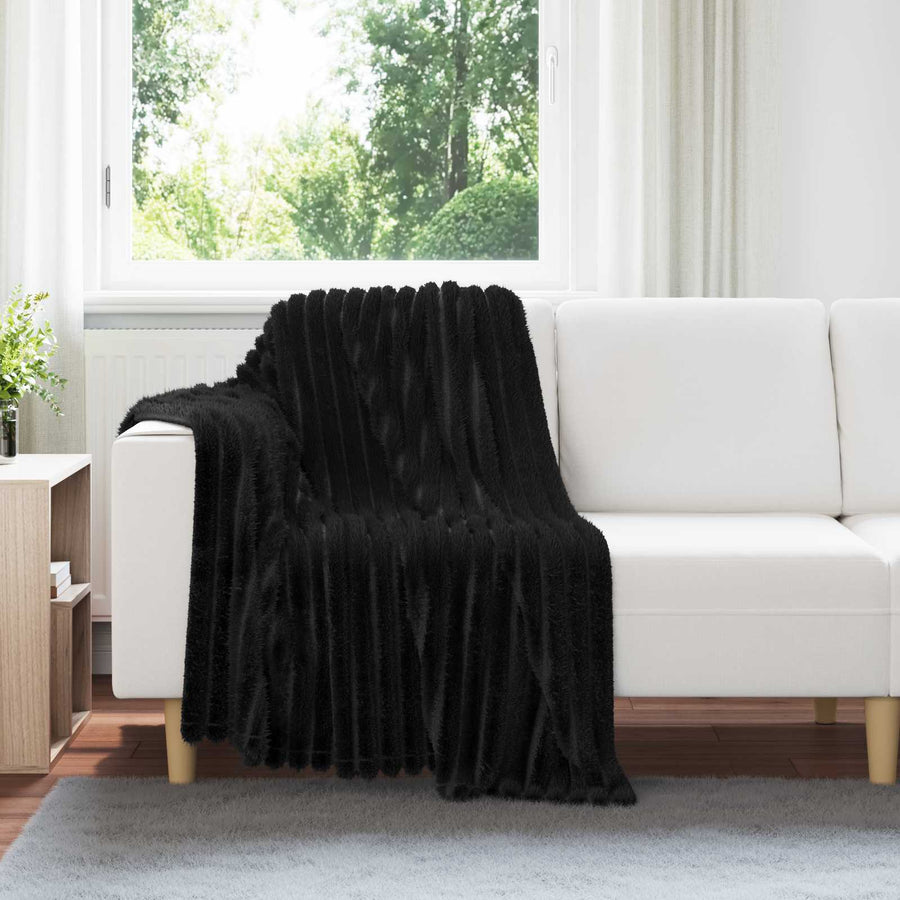 Kleden 6 stuks Zwart 150 x 130 cm Fleece