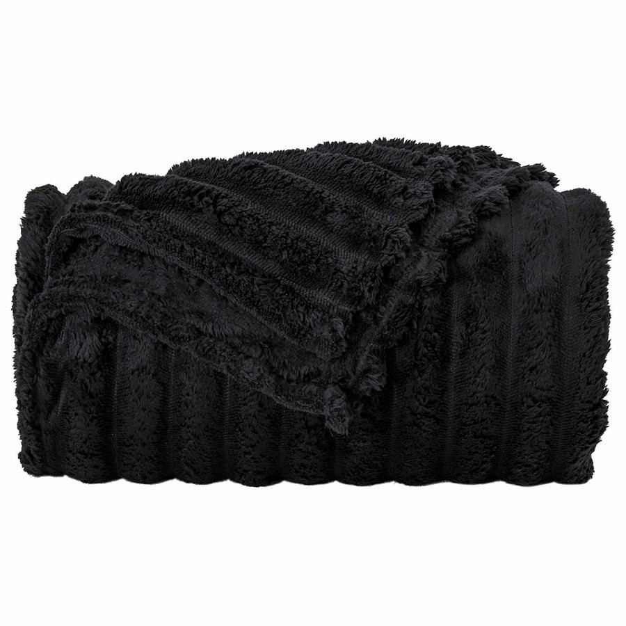 Kleden 6 stuks Zwart 200 x 150 cm Fleece