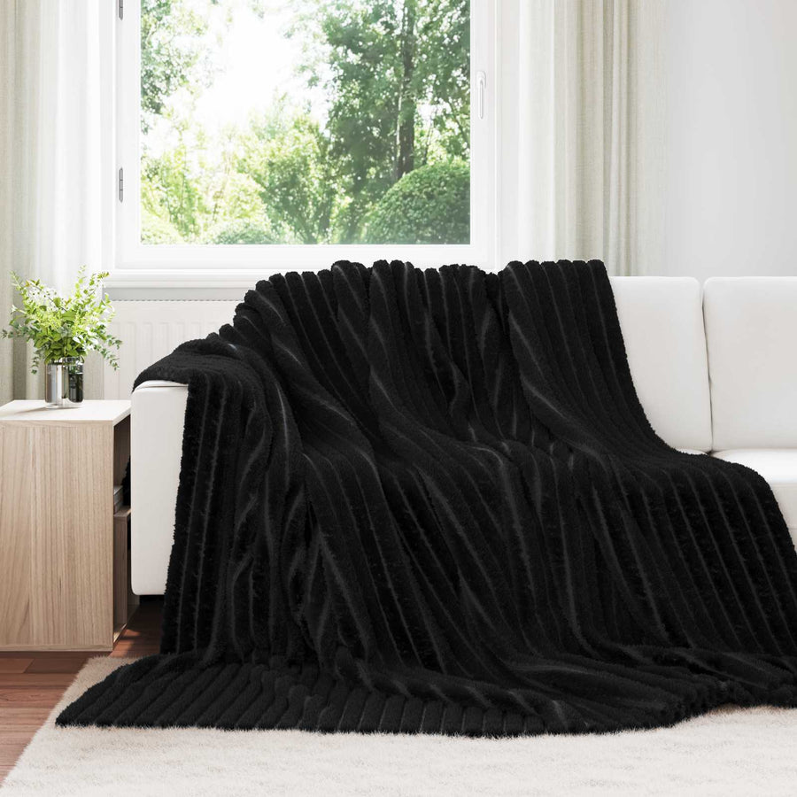 Kleden 6 stuks Zwart 240 x 220 cm Fleece