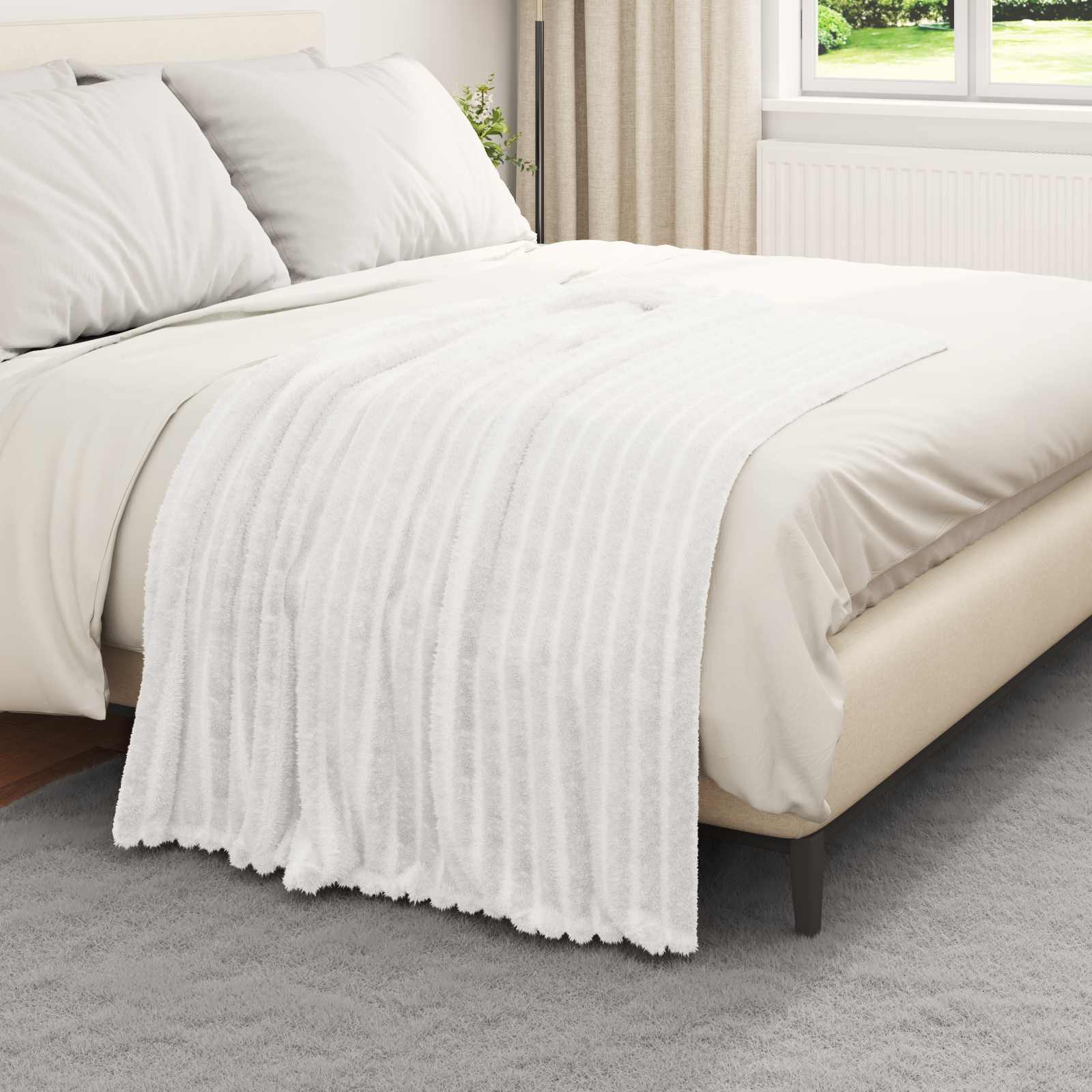 Kleden 6 stuks Wit 150 x 130 cm Fleece