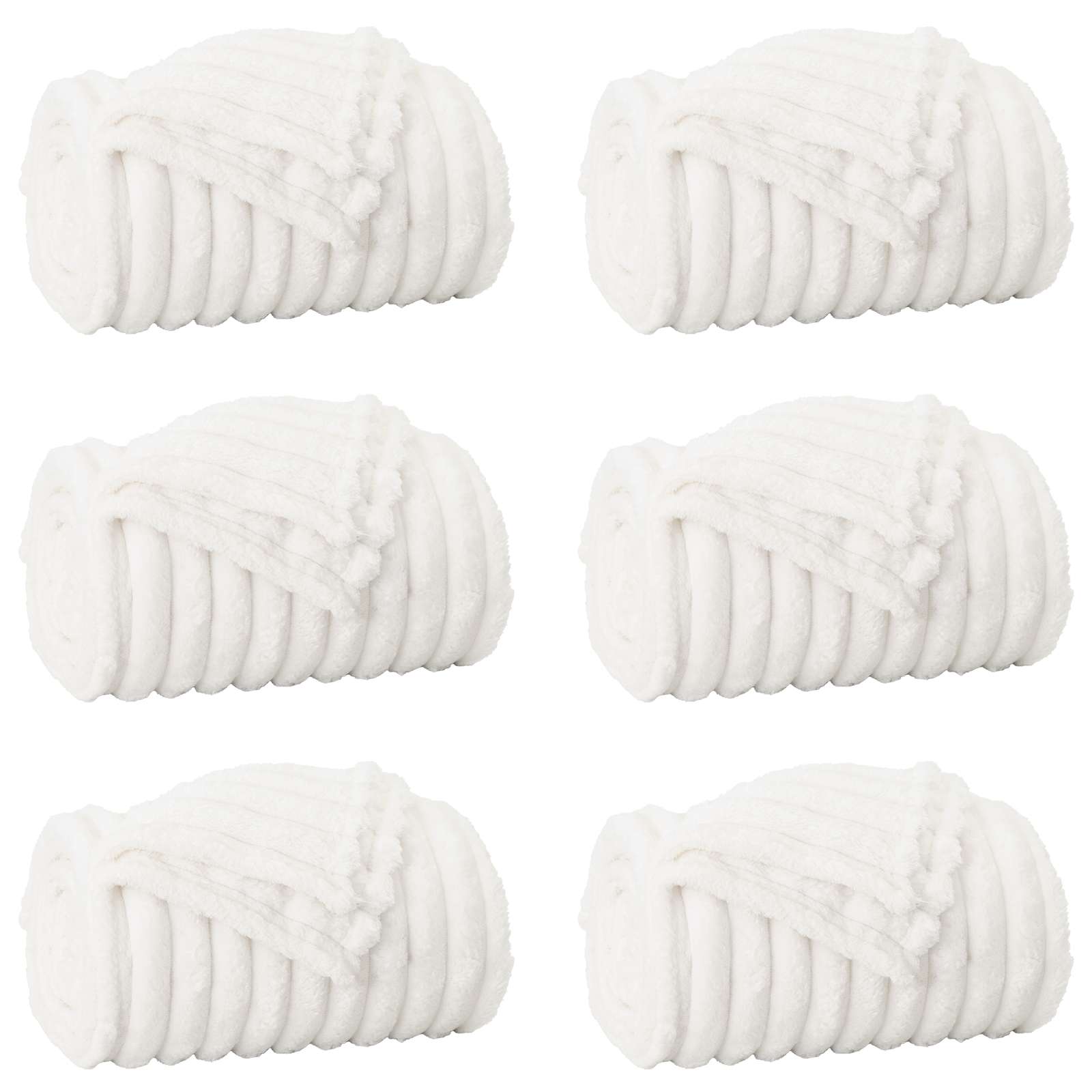Kleden 6 stuks Wit 150 x 130 cm Fleece