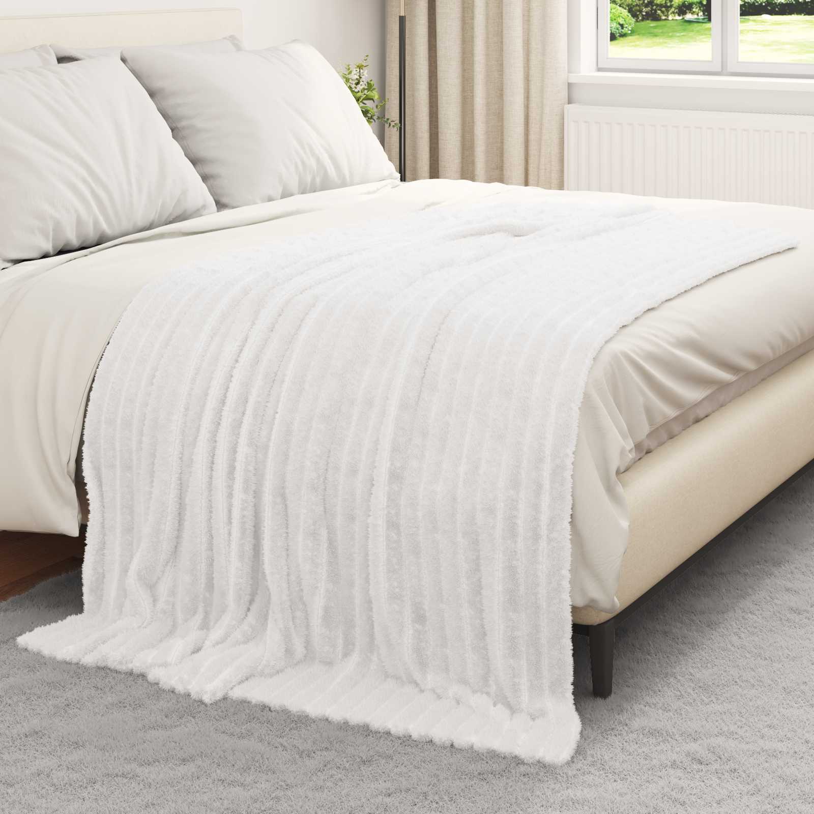 Kleden 6 stuks Wit 200 x 150 cm Fleece