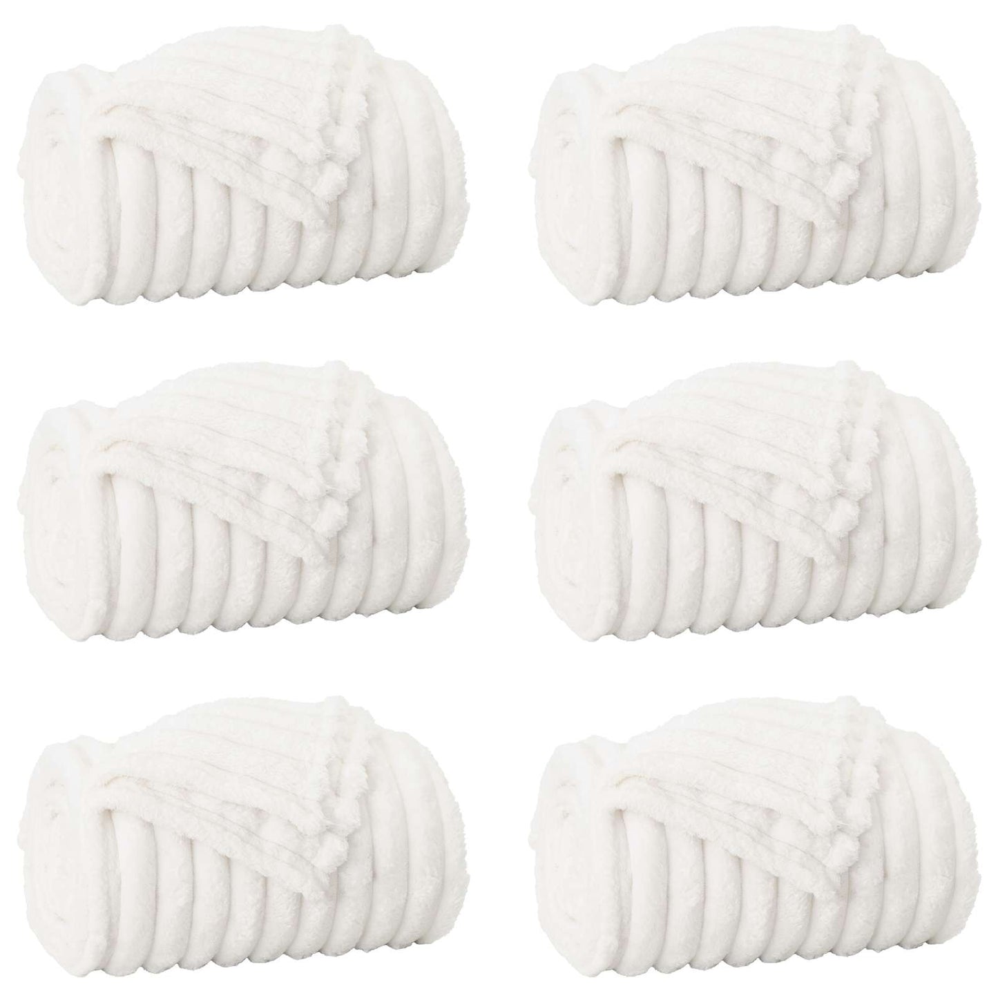 Kleden 6 stuks Wit 200 x 150 cm Fleece