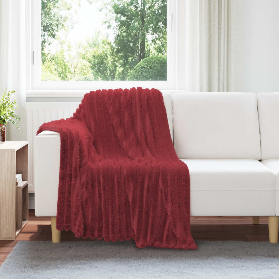 Kleden 6 stuks Bordeaux Rood 150 x 130 cm Fleece