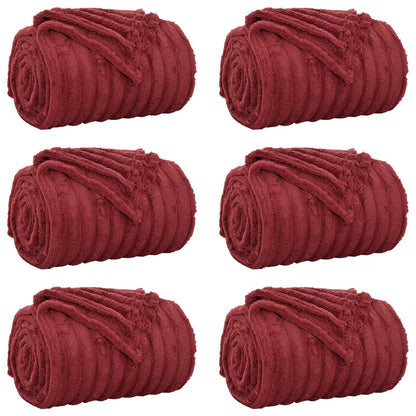 Kleden 6 stuks Bordeaux Rood 270 x 240 cm Fleece