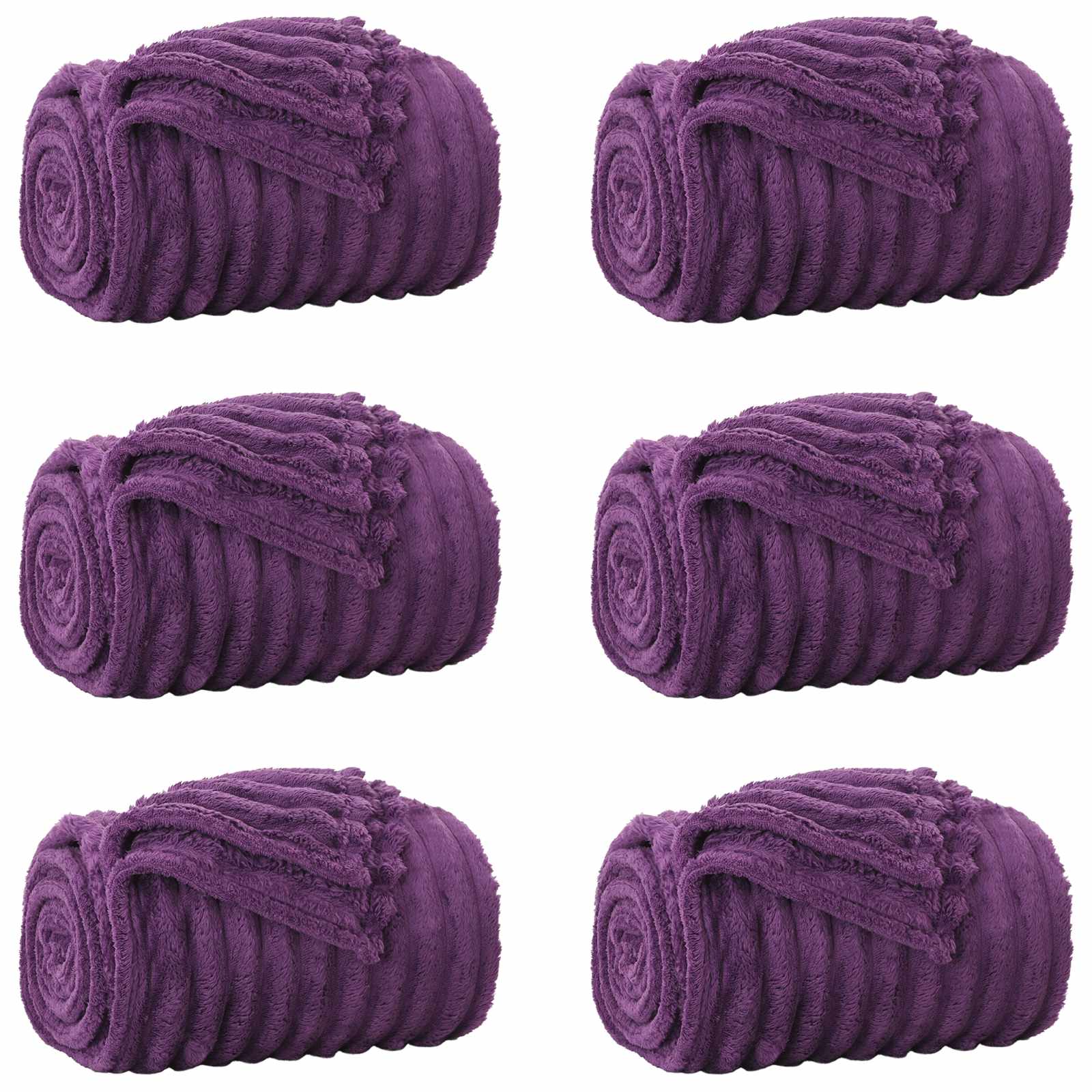 Kleden 6 stuks Paars 150 x 130 cm Fleece