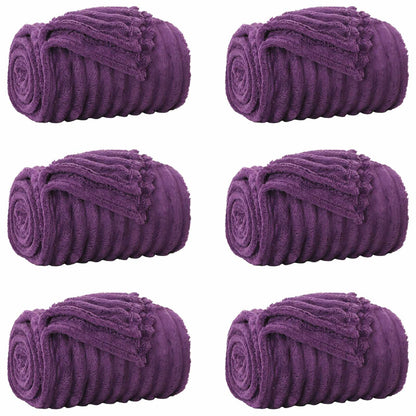 Kleden 6 stuks Paars 150 x 130 cm Fleece