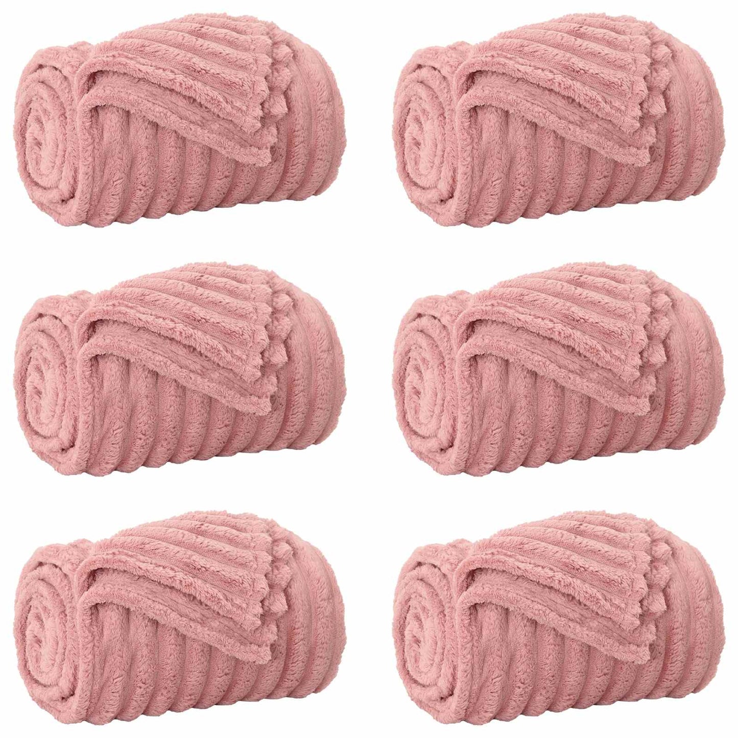 Kleden 6 stuks Roze 200 x 150 cm Fleece