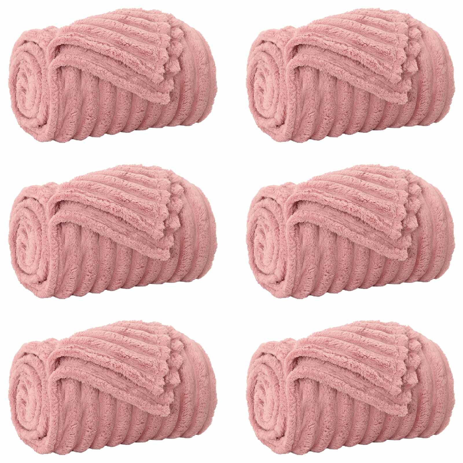 Kleden 6 stuks Roze 200 x 150 cm Fleece